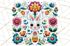 Polish Folk Botanical Clipart, Floral Animals Png Product Image 5
