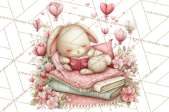 Valentine Reading Animals Clipart for Classroom Crafts Product Image 5