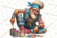 Funky Grandpa Clipart PNG Quirky Senior Cartoon Characters Product Image 5