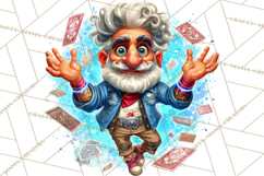 Funky Grandpa Clipart PNG Quirky Senior Cartoon Characters Product Image 2