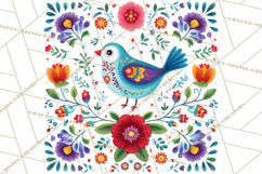 Polish Folk Botanical Clipart, Floral Animals Png Product Image 5