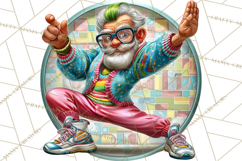 Funky Grandpa Clipart PNG Quirky Senior Cartoon Characters Product Image 5