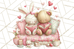 Valentine Reading Animals Clipart for Classroom Crafts Product Image 5
