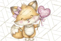 Valentine Animals Clipart PNG, Cute Animal Valentine Product Image 2