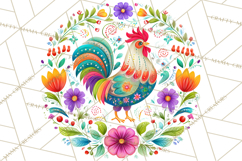 Polish Folk Botanical Clipart, Floral Animals Png Product Image 3