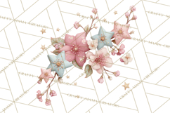 Celestial Spring PNG, Stars Florals Clipart, Dreamy Gradient Product Image 4