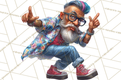 Funky Grandpa Clipart PNG Quirky Senior Cartoon Characters Product Image 4