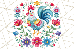 Polish Folk Botanical Clipart, Floral Animals Png Product Image 4