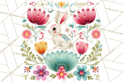 Polish Folk Botanical Clipart, Floral Animals Png Product Image 5