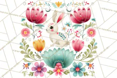 Polish Folk Botanical Clipart, Floral Animals Png Product Image 5