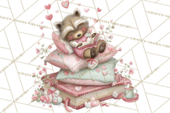 Valentine Reading Animals Clipart for Classroom Crafts Product Image 5