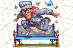 Funky Grandpa Clipart PNG Quirky Senior Cartoon Characters Product Image 2