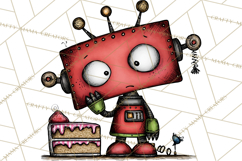 Adorable Birthday Robot Clipart, Playful Toy Robot Clip Art Product Image 4