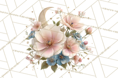 Celestial Spring PNG, Stars Florals Clipart, Dreamy Gradient Product Image 3