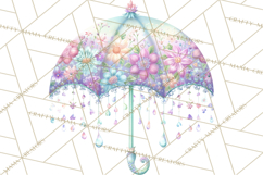 Rainy Day Clipart, Spring Weather Clip Art PNG, Umbrella Product Image 3