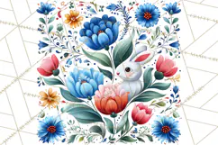 Polish Folk Botanical Clipart, Floral Animals Png Product Image 3