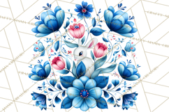 Polish Folk Botanical Clipart, Floral Animals Png Product Image 4