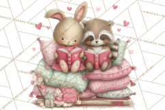 Valentine Reading Animals Clipart for Classroom Crafts Product Image 5
