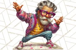 Funky Grandpa Clipart PNG Quirky Senior Cartoon Characters Product Image 3