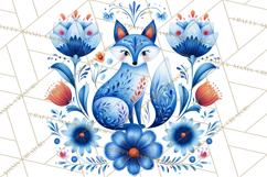 Polish Folk Botanical Clipart, Floral Animals Png Product Image 3