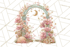 Celestial Spring PNG, Stars Florals Clipart, Dreamy Gradient Product Image 4