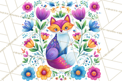 Polish Folk Botanical Clipart, Floral Animals Png Product Image 4