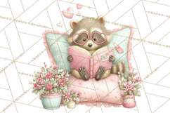 Valentine Reading Animals Clipart for Classroom Crafts Product Image 5