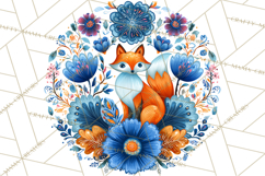 Polish Folk Botanical Clipart, Floral Animals Png Product Image 5