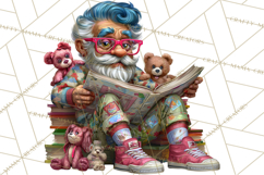 Funky Grandpa Clipart PNG Quirky Senior Cartoon Characters Product Image 2