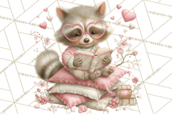 Valentine Reading Animals Clipart for Classroom Crafts Product Image 2