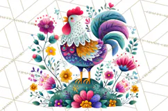 Polish Folk Botanical Clipart, Floral Animals Png Product Image 2