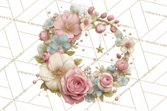 Celestial Spring PNG, Stars Florals Clipart, Dreamy Gradient Product Image 2