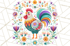 Polish Folk Botanical Clipart, Floral Animals Png Product Image 3