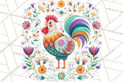 Polish Folk Botanical Clipart, Floral Animals Png Product Image 3