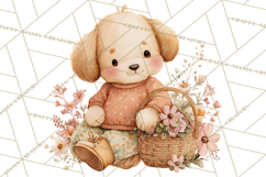 Spring Pets Clipart PNG, Cute Baby Animals Watercolor Product Image 3