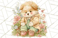 Spring Pets Clipart PNG, Cute Baby Animals Watercolor Product Image 4