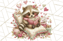 Valentine Reading Animals Clipart for Classroom Crafts Product Image 4