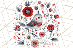 Polish Folk Botanical Clipart, Floral Animals Png Product Image 4