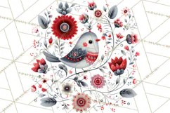 Polish Folk Botanical Clipart, Floral Animals Png Product Image 4