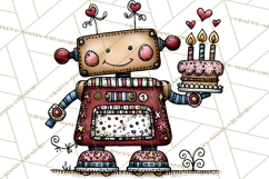 Adorable Birthday Robot Clipart, Playful Toy Robot Clip Art Product Image 5