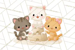 Kawaii Cat Clipart, Cute Kitten PNG, Fun Cat Illustrations Product Image 6