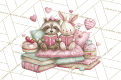 Valentine Reading Animals Clipart for Classroom Crafts Product Image 5