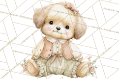 Spring Pets Clipart PNG, Cute Baby Animals Watercolor Product Image 5