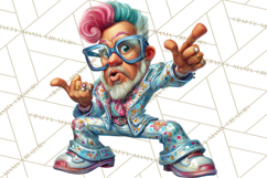 Funky Grandpa Clipart PNG Quirky Senior Cartoon Characters Product Image 5