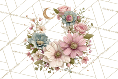 Celestial Spring PNG, Stars Florals Clipart, Dreamy Gradient Product Image 5