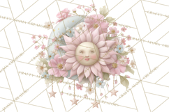 Celestial Spring PNG, Stars Florals Clipart, Dreamy Gradient Product Image 2
