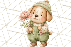 Spring Pets Clipart PNG, Cute Baby Animals Watercolor Product Image 3