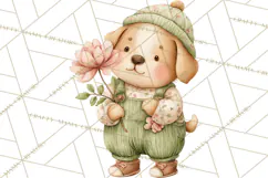 Spring Pets Clipart PNG, Cute Baby Animals Watercolor Product Image 3