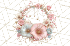 Celestial Spring PNG, Stars Florals Clipart, Dreamy Gradient Product Image 3