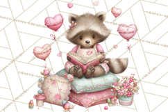 Valentine Reading Animals Clipart for Classroom Crafts Product Image 4